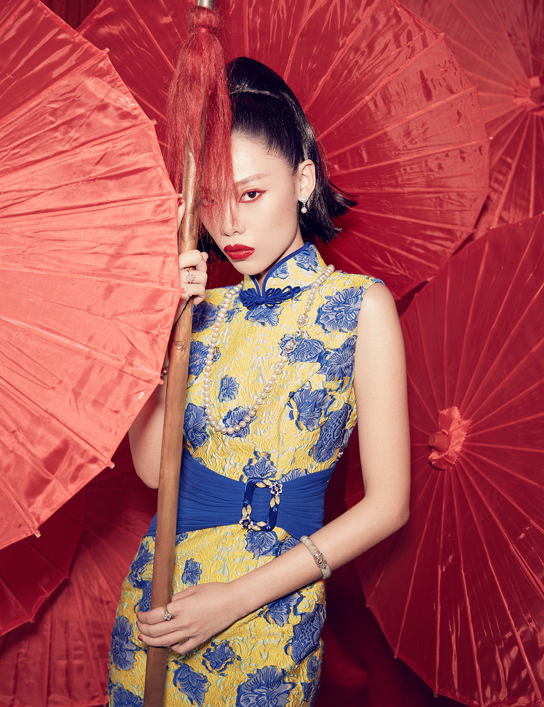 red dress chinese new year Red and Gold Satin Qipao Dress, Chinese New Year Cheongsam, Lilian