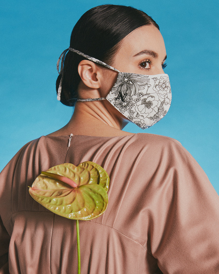IBMH/20/01 - INNAI BLOOM MASK - OLIVE (HIJAB)
