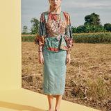 IRWF/20/25 - PUFF SLEEVED MULTICOLOUR FLORAL PRINT TOP