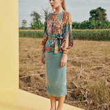 IRWF/20/25 - PUFF SLEEVED MULTICOLOUR FLORAL PRINT TOP
