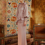 NILOUFAR - PUFF SLEEVED MODERN KURUNG WITH PEEK-A-BOO LACE