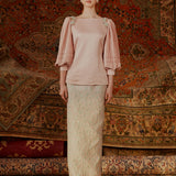 ZAHRA - MODERN KURUNG WITH PLEATED SLEEVES AND FOLDS WITH BROCADE SKIRT