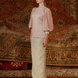 ZAHRA - MODERN KURUNG WITH PLEATED SLEEVES AND FOLDS WITH BROCADE SKIRT