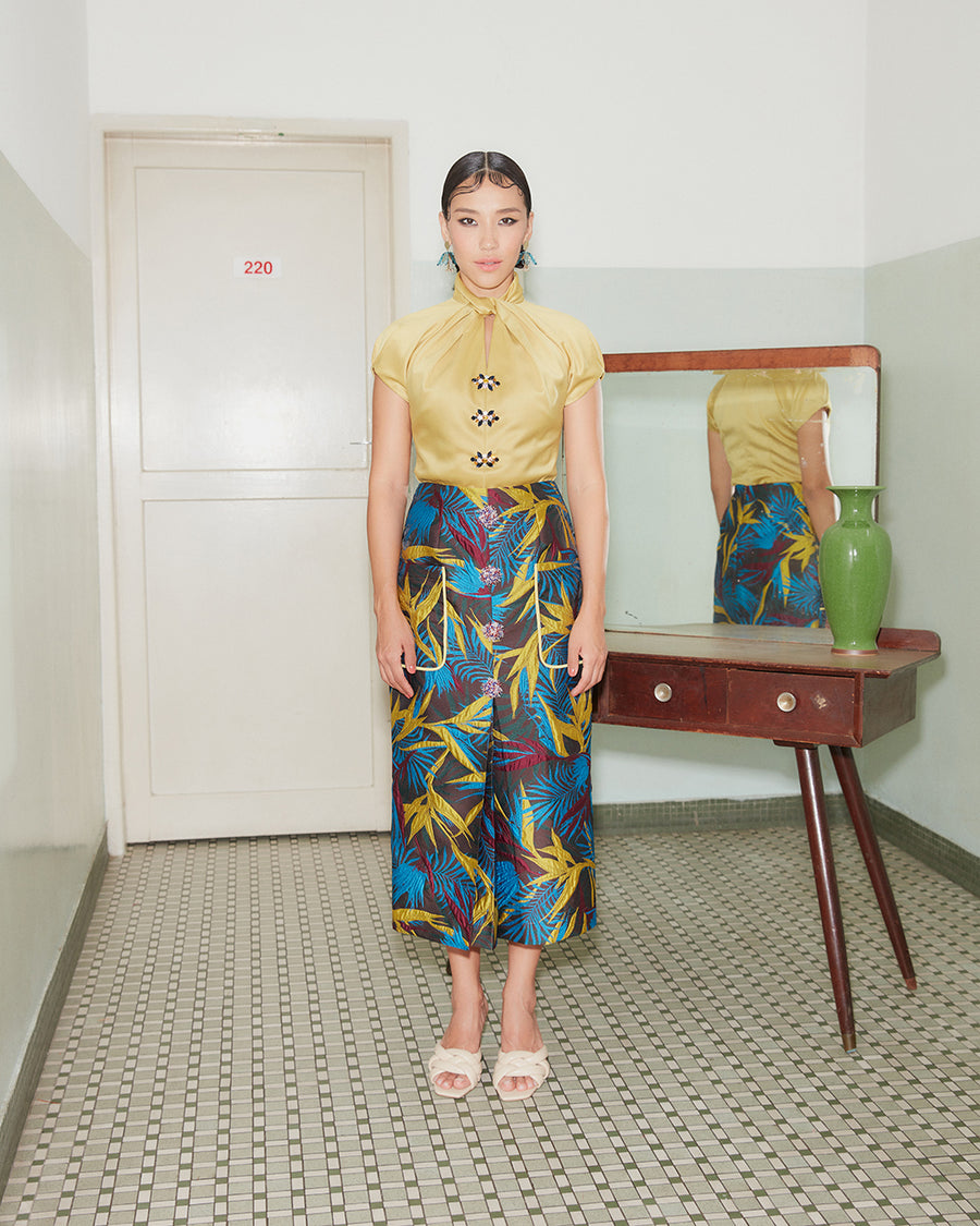 ZHAN (SKIRT IN YELLOW/BLUE)