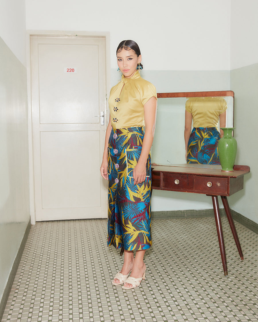 ZHAN (SKIRT IN YELLOW/BLUE)