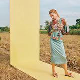 IRWF/20/25 - PUFF SLEEVED MULTICOLOUR FLORAL PRINT TOP